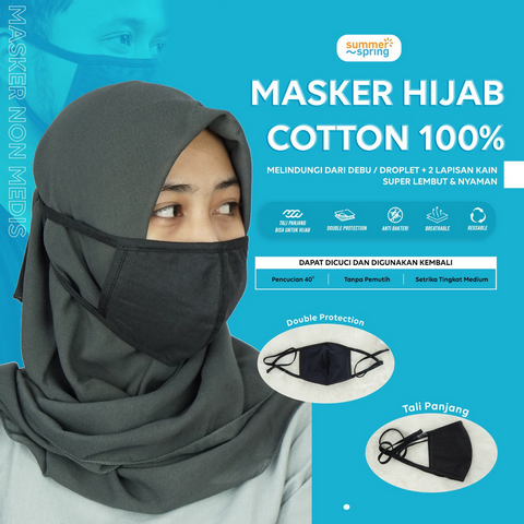  Masker  hijab  cotton 100 Bli My Id